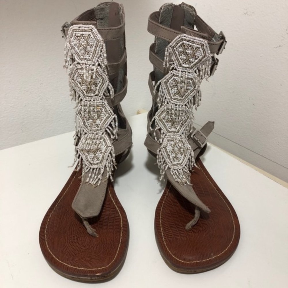 Carlos Santana TAOS Beaded Gladiator Sandals